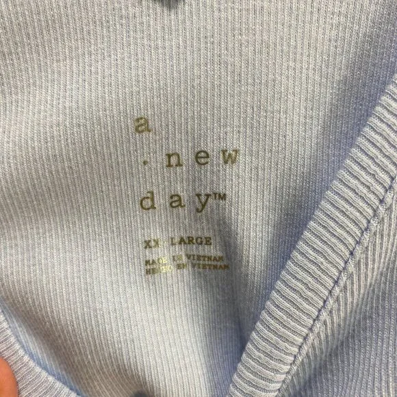 New Fit Flare Midi Dress XXL Blue Stretchy New V-Neck Minimalist Quiet Luxury - Picture 5 of 10